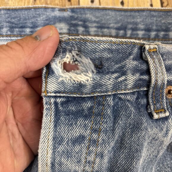 Vintage Levis 501 Button Fly Jeans 70s Made In USA SF207 Light Wash 34X30 - Picture 11 of 16